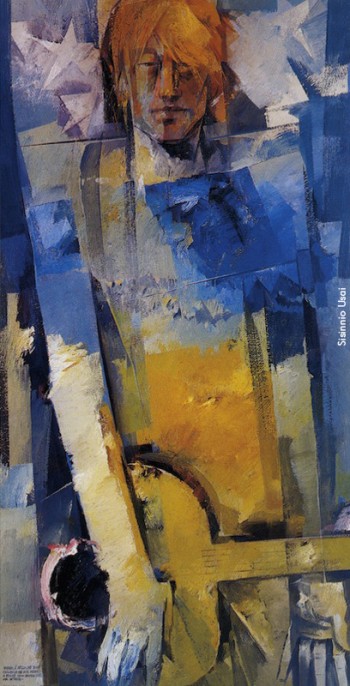 Fabrizio visto da Sisinnio Usai, olio su tela (120 x 60 cm), 1997. Da «Appunti dipinti per le storie cantate di Fabrizio De André», Soter Editrice, 1997.