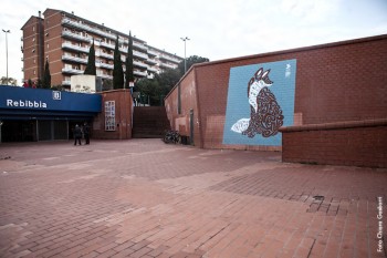 Murales di Daniele Tozzi, Stazione Metro Rebibbia di Roma, 2015